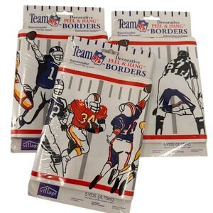 NFL Peal & Hang Football Borders Set of 3 New New with tags